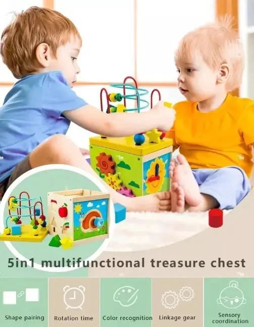 CUBO DIDACTICO DE MADERA PARA BEBE  INFANTIL - 5