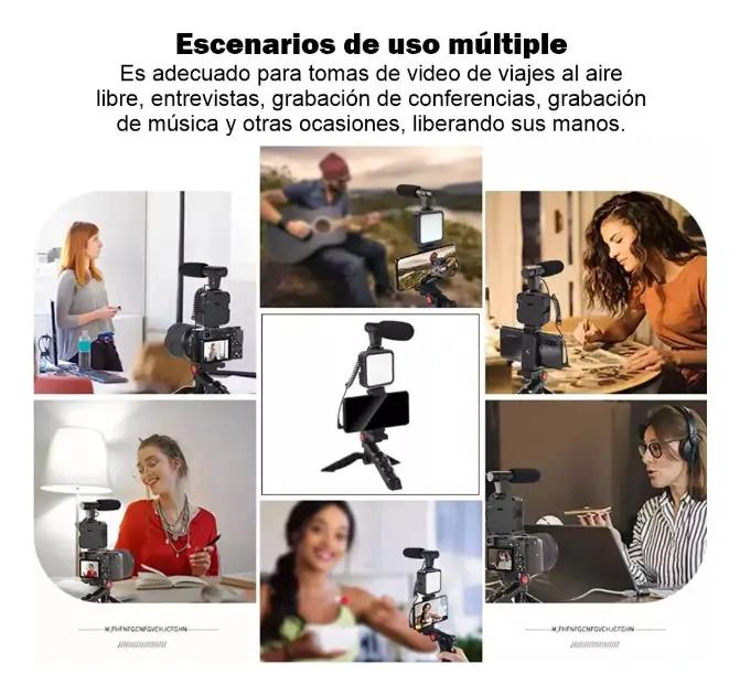 KIT DE GRABACION CON ESTABILIZADOR, LUZ LED Y MICROFONO - 5