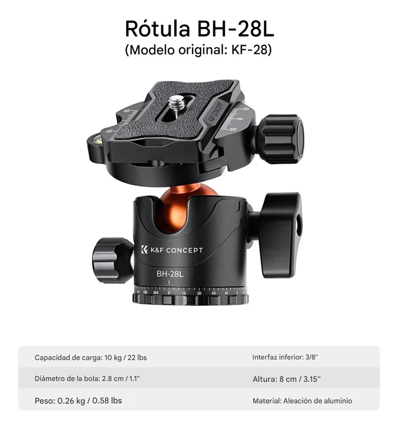 TRIPODE MONOPOD CENITAL CON CABEZAL BH-28L - 3