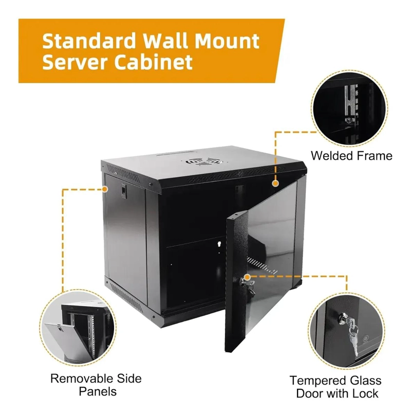 GABINETE RACK MURAL DESARMABLE 9U PARA EQUIPOS TI - 3