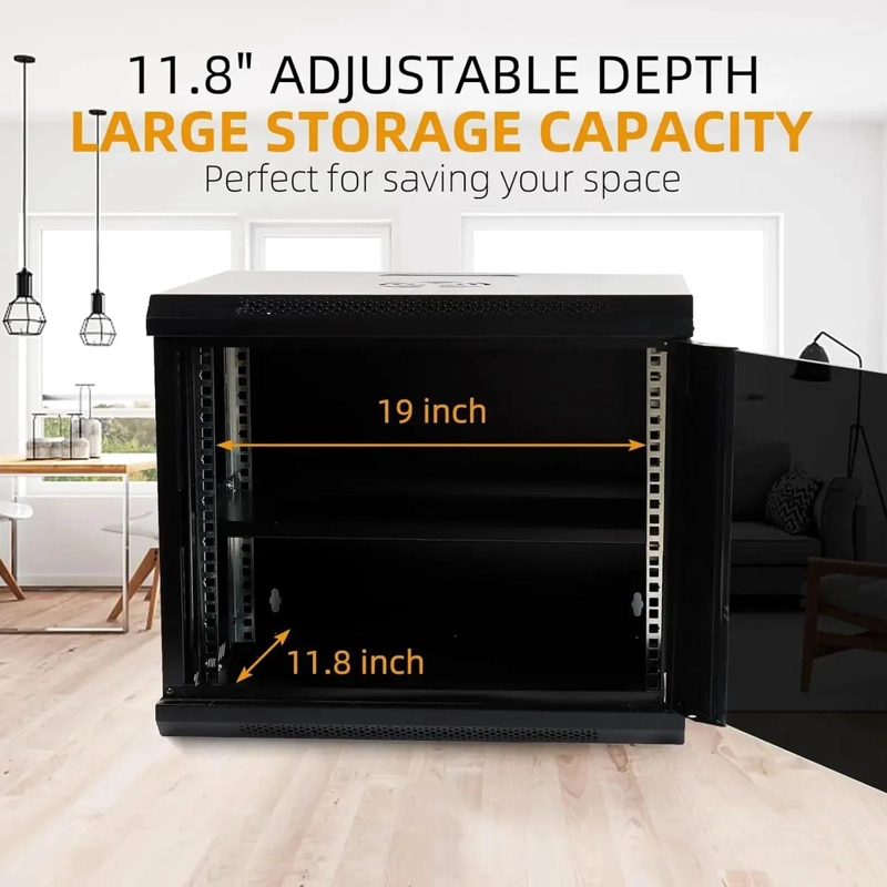 GABINETE RACK MURAL DESARMABLE 9U PARA EQUIPOS TI - 4