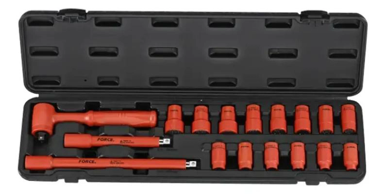 JUEGO DE 17 DADOS POLIGONALES 3/8'' - 2