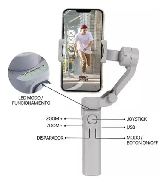 ESTABILIZADOR GIMBAL 3 EJES PARA CELULAR ANDROID E IPHONE - 4