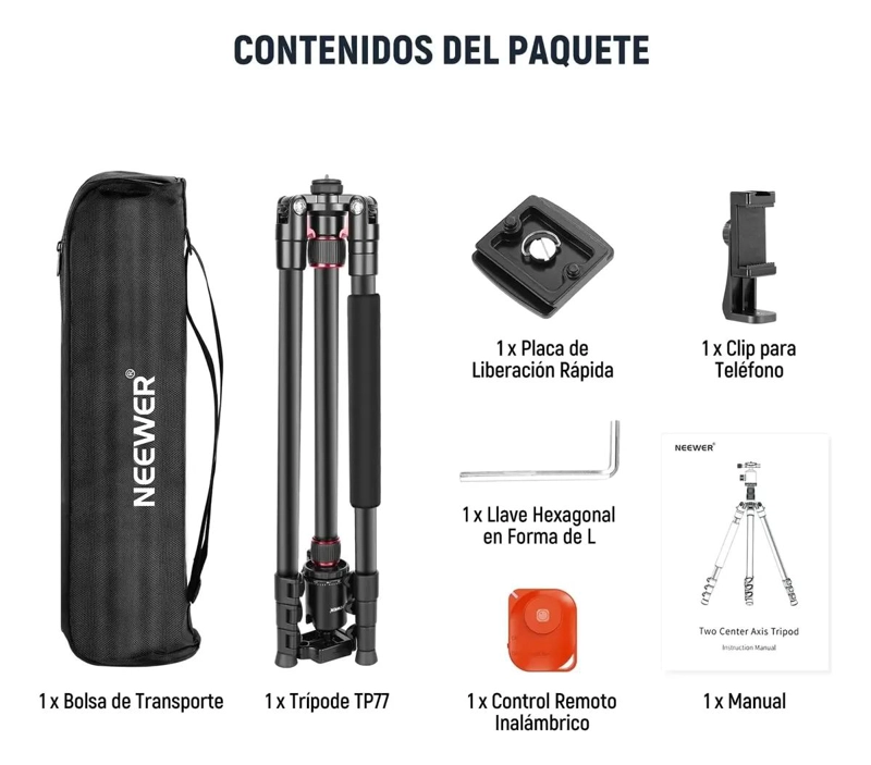 TRIPODE MONOPIE 195 CM CON SOPORTE Y CONTROL REMOTO - 2