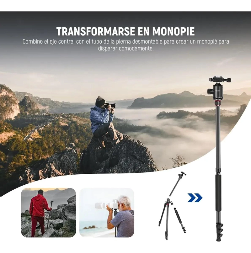 TRIPODE MONOPIE 195 CM CON SOPORTE Y CONTROL REMOTO - 4