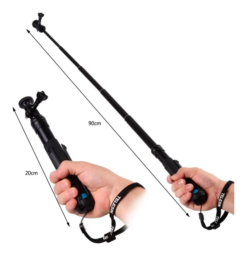BASTON EXTENSIBLE DE ALUMINIO CON TRIPODE - 3