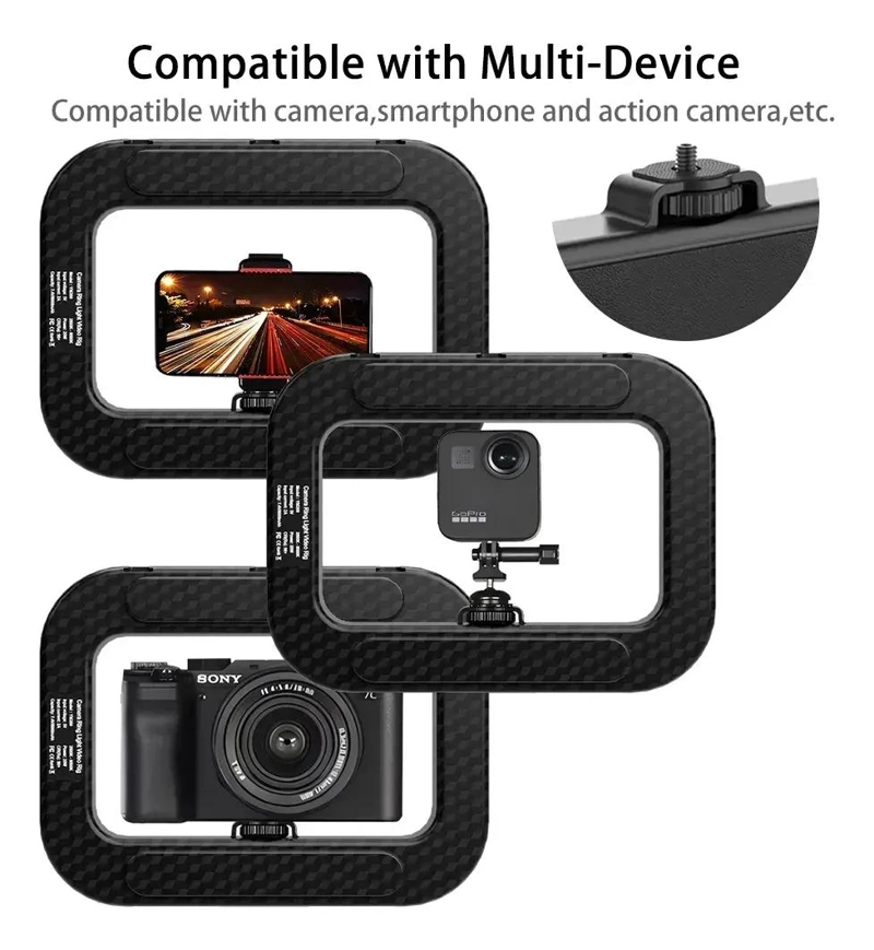 ESTABILIZADOR PORTATIL PARA TELE FONO CON LUZ ANULAR - 4