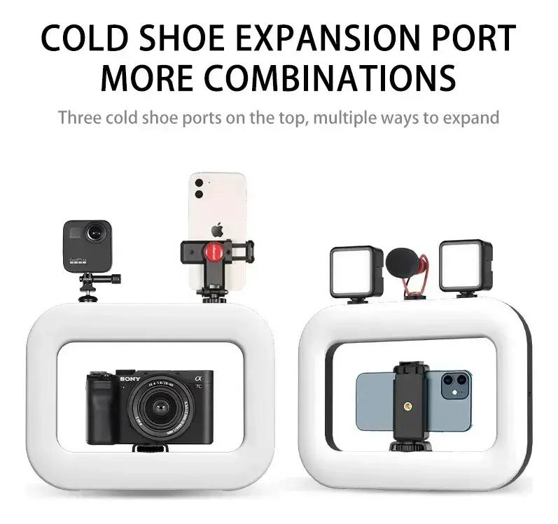 ESTABILIZADOR PORTATIL PARA TELE FONO CON LUZ ANULAR - 5