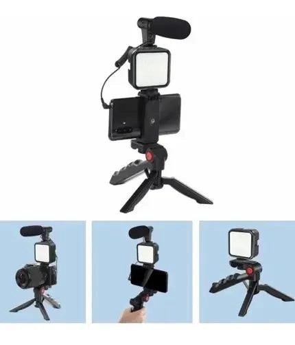 KIT VLOGGER MOVIL CON SOPORTE ESTABILIZADOR, LUZ LED YMIC - 2