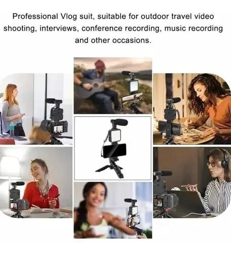 KIT VLOGGER MOVIL CON SOPORTE ESTABILIZADOR, LUZ LED YMIC - 3