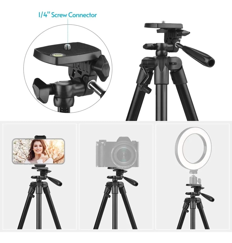 TRIPODE AJUSTABLE PARA CAMARA Y CELULAR - 4