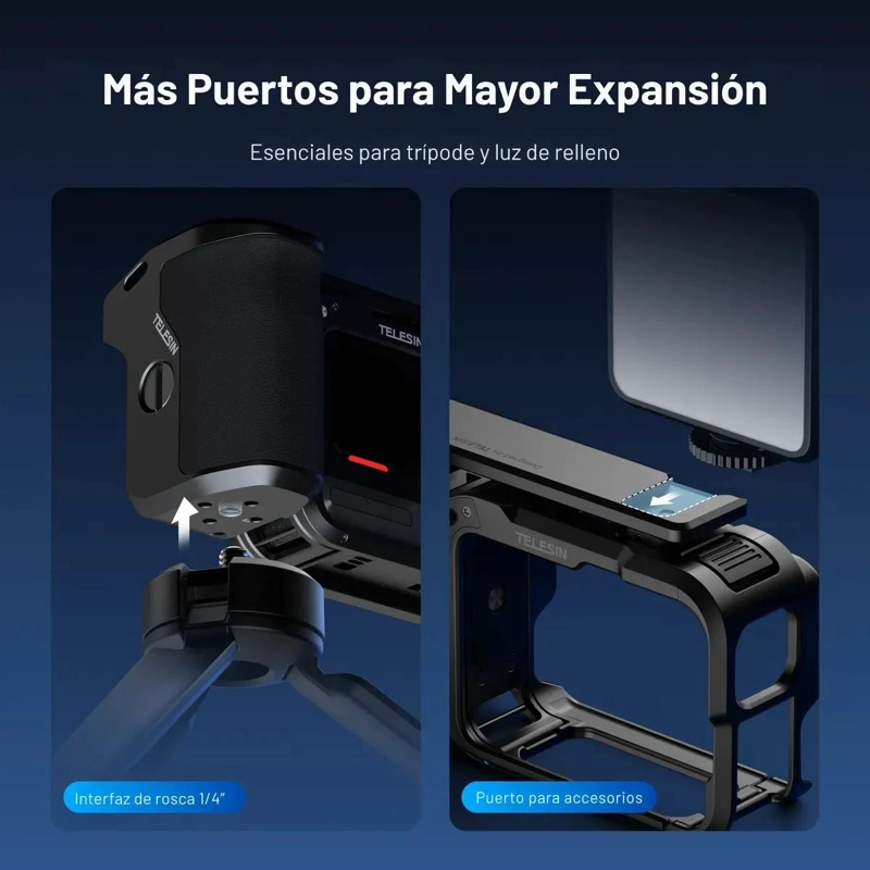 KIT SOPORTE Y JAULA DE ALUMINIO PARA INSTA360 ACE PRO - 4