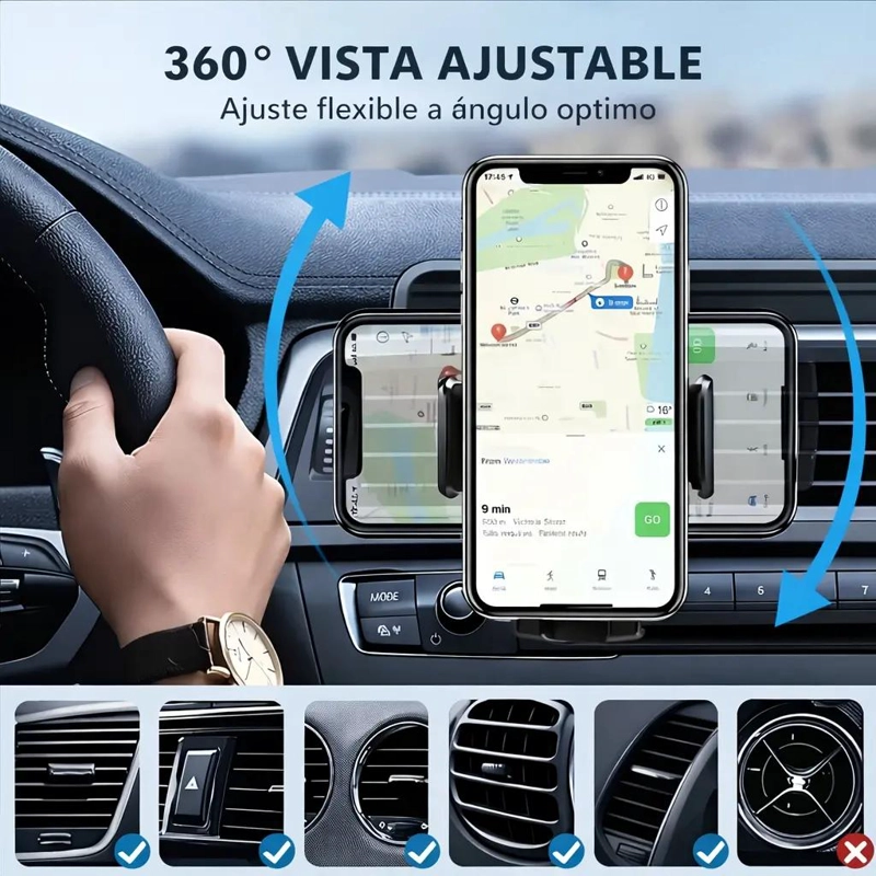 SOPORTE UNIVERSAL PARA CELULAR DE AUTO EN COLOR NEGRO - 3