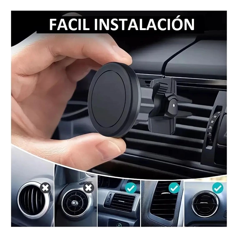 SOPORTE MAGNE TICO PARA CELULAR EN REJILLA DE VENTILACION - 4