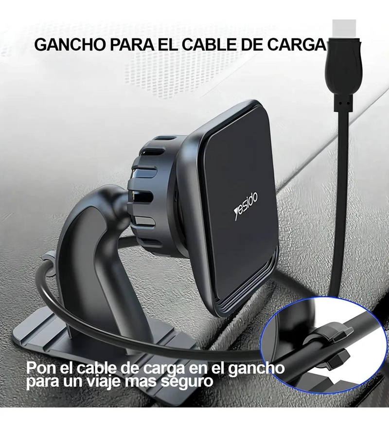 SOPORTE PARA CELULAR DE AUTO MODERNO COLOR NEGRO - 3