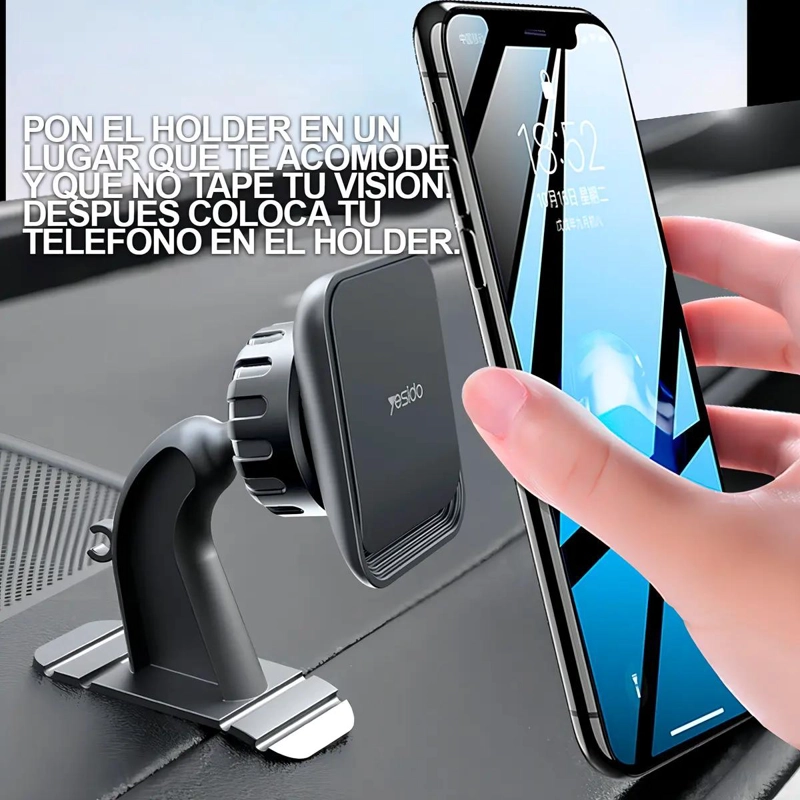 SOPORTE PARA CELULAR DE AUTO MODERNO COLOR NEGRO - 4