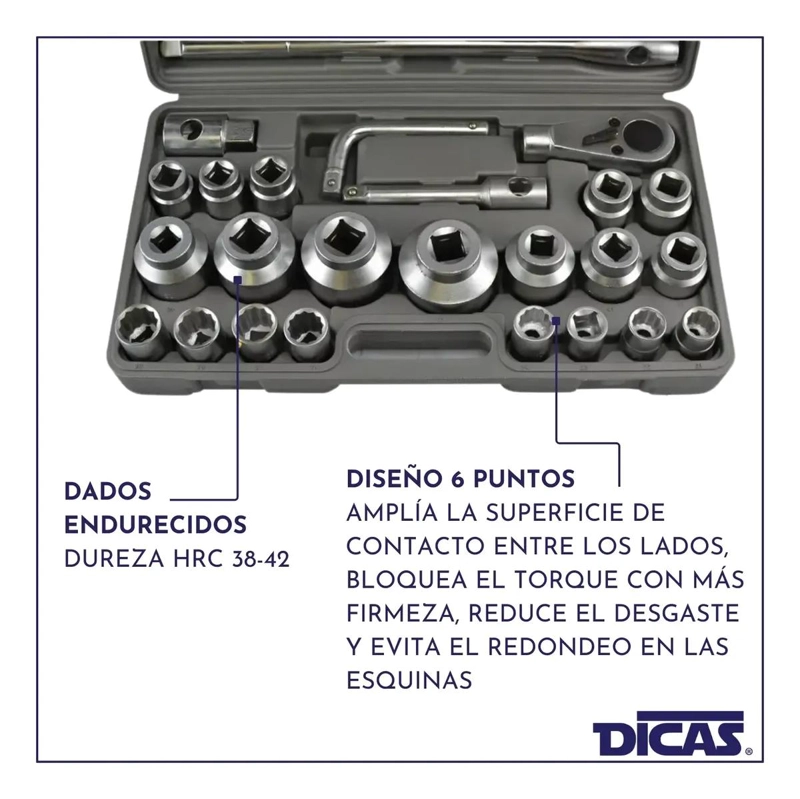 SET DE DADOS DE IMPACTO 3/4 Y 1 PULGADA 26 PIEZAS - 3