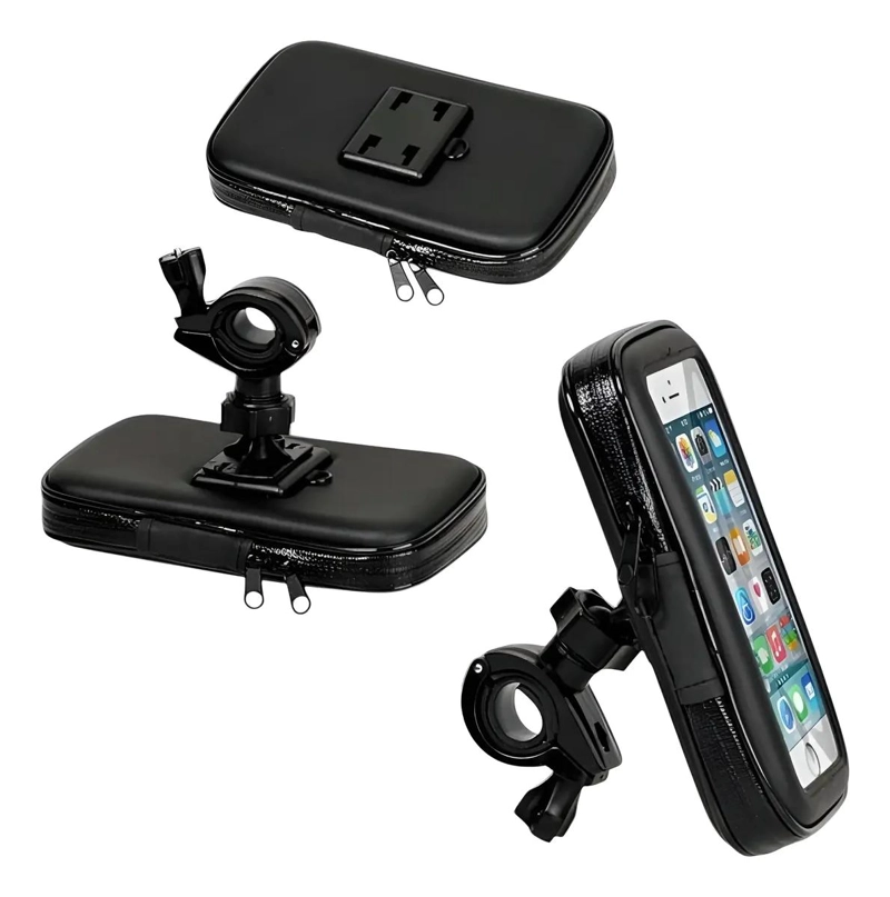 PORTA SMARTPHONE TOUCH PARA MOTO Y BICICLETA 5.5 NEGRO - 1
