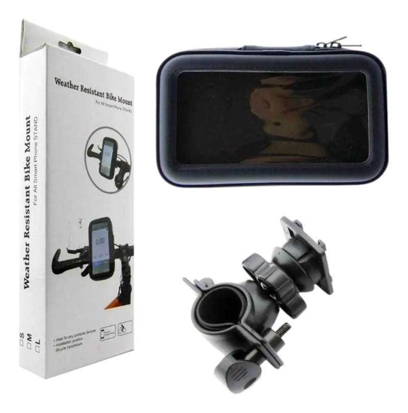 PORTA SMARTPHONE TOUCH PARA MOTO Y BICICLETA 5.5 NEGRO - 3