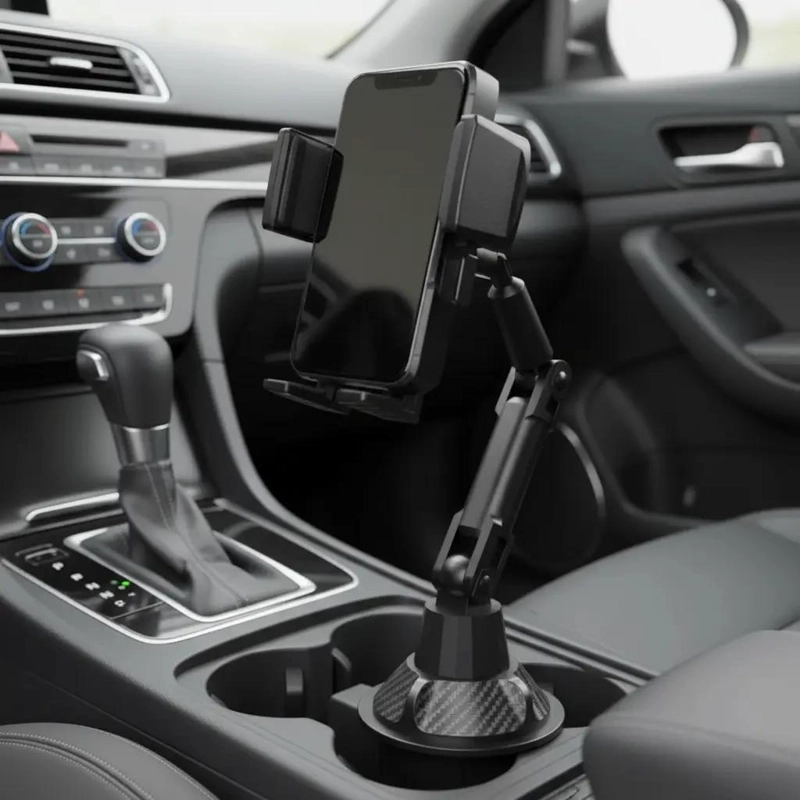 SOPORTE PARA CELULAR EN POSAVASOS DE AUTOMOVIL NEGRO - 3