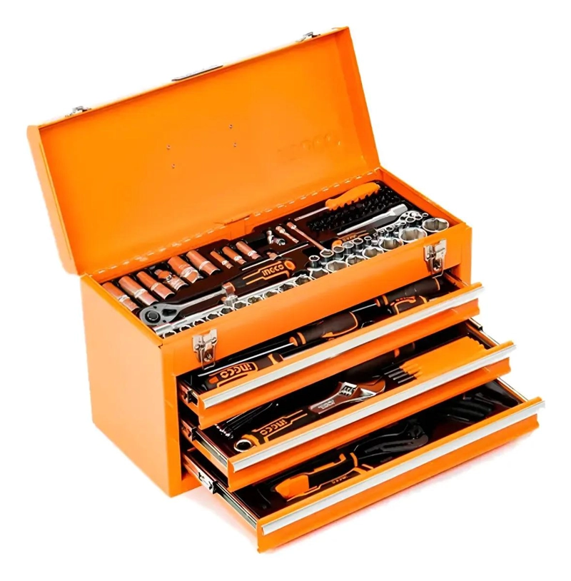 SET DE HERRAMIENTAS 132 PIEZAS CON DADOS 1/4 Y 1/2 - 1