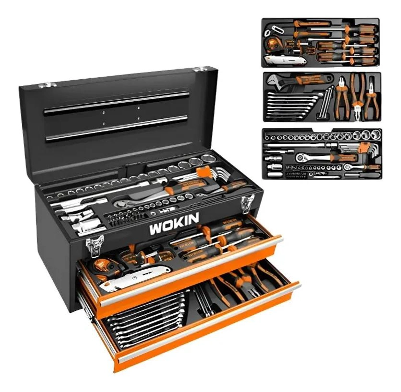 CAJA DE HERRAMIENTAS ABATIBLE CON 98 PIEZAS - 1