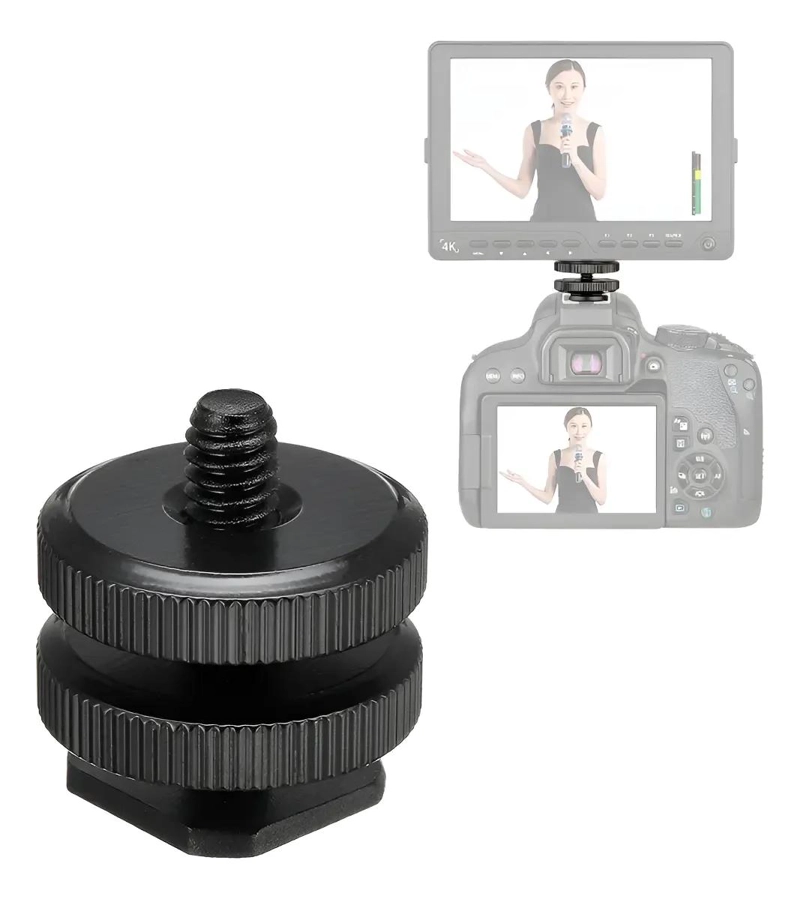 ADAPTADOR DE ZAPATA A 1/4 PARA CAMARAS - 1