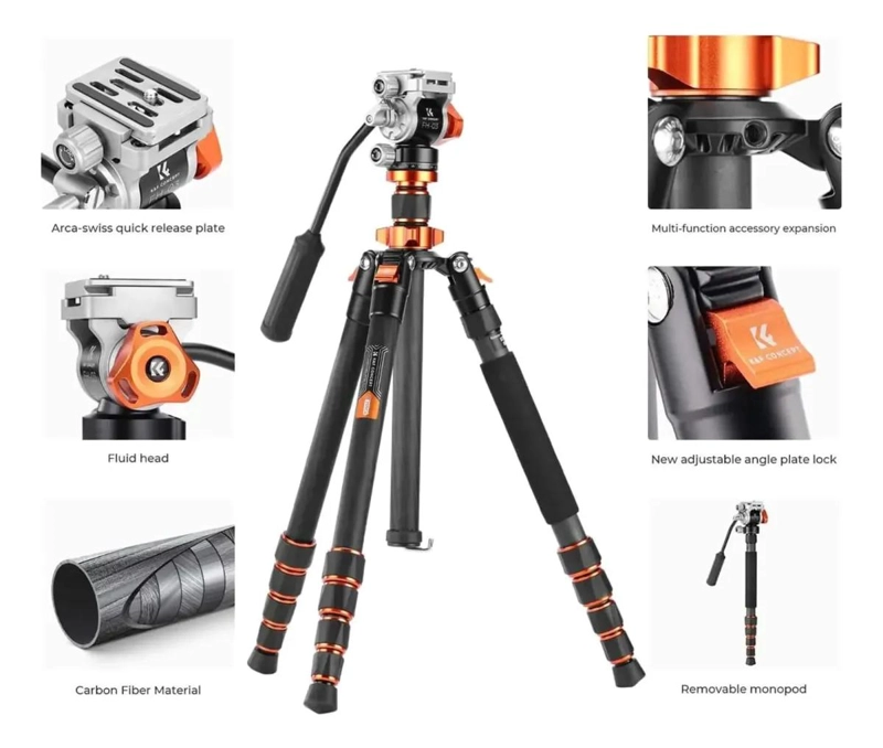 TRIPODE MONOPOD DE FIBRA DE CARBONO KF09.158 - 5