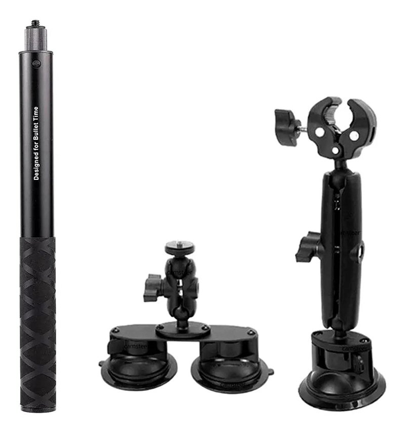 VENTOSA TRIPLE PARA SELFIE STICK COMPATIBLE CON CAMARAS - 3