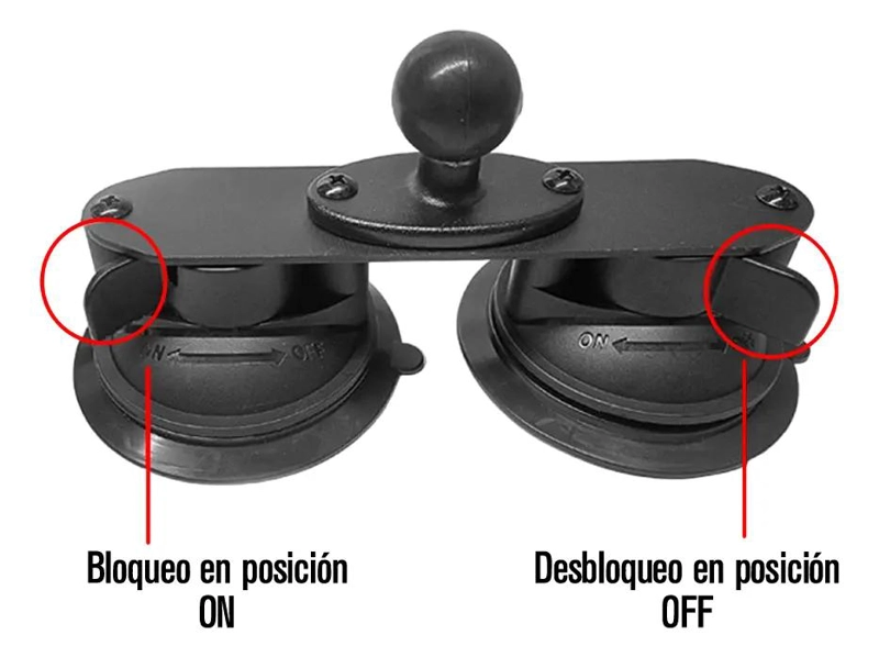 VENTOSA TRIPLE PARA SELFIE STICK COMPATIBLE CON CAMARAS - 5