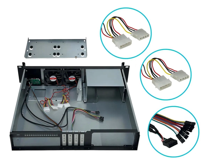 GABINETE LINKMADE 2U PARA RACK MICRO-ATX 4 PCI LOW-PROF - 3