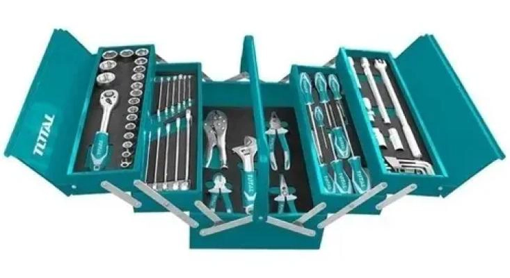 SET DE HERRAMIENTAS 59 PIEZAS EN CAJA METALICA - 1