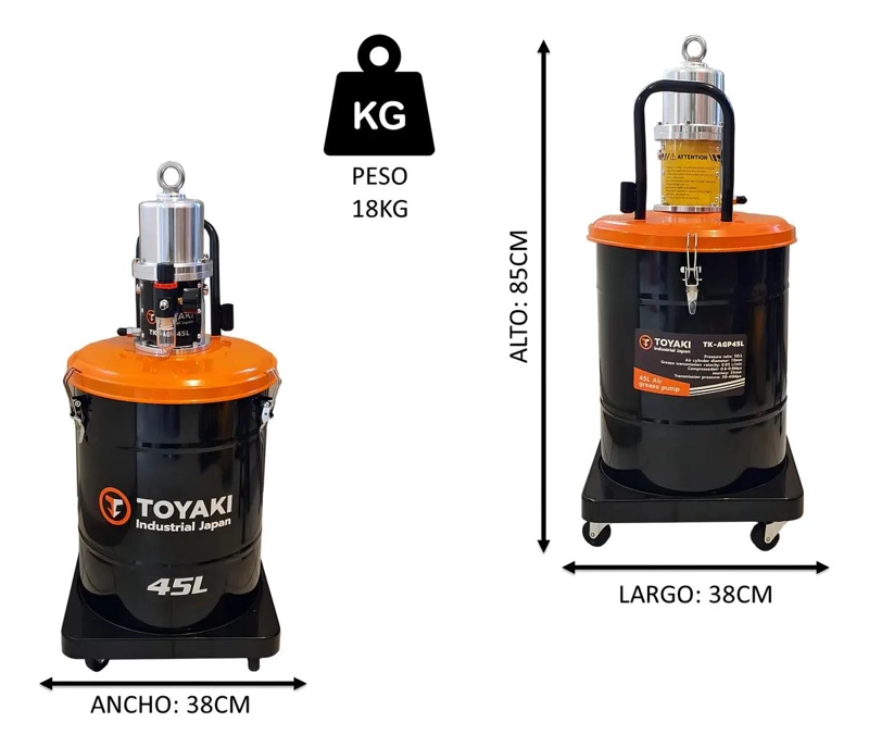 GRASERA NEUMATICA 45L ALTA PRESION 5800 PSI - 3