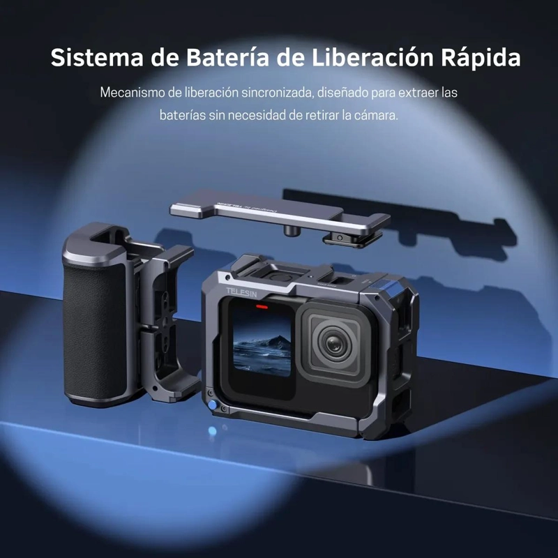 EMPUÑADURA CON JAULA DE ALUMINIO PARA GOPRO 9 A 13 - 5