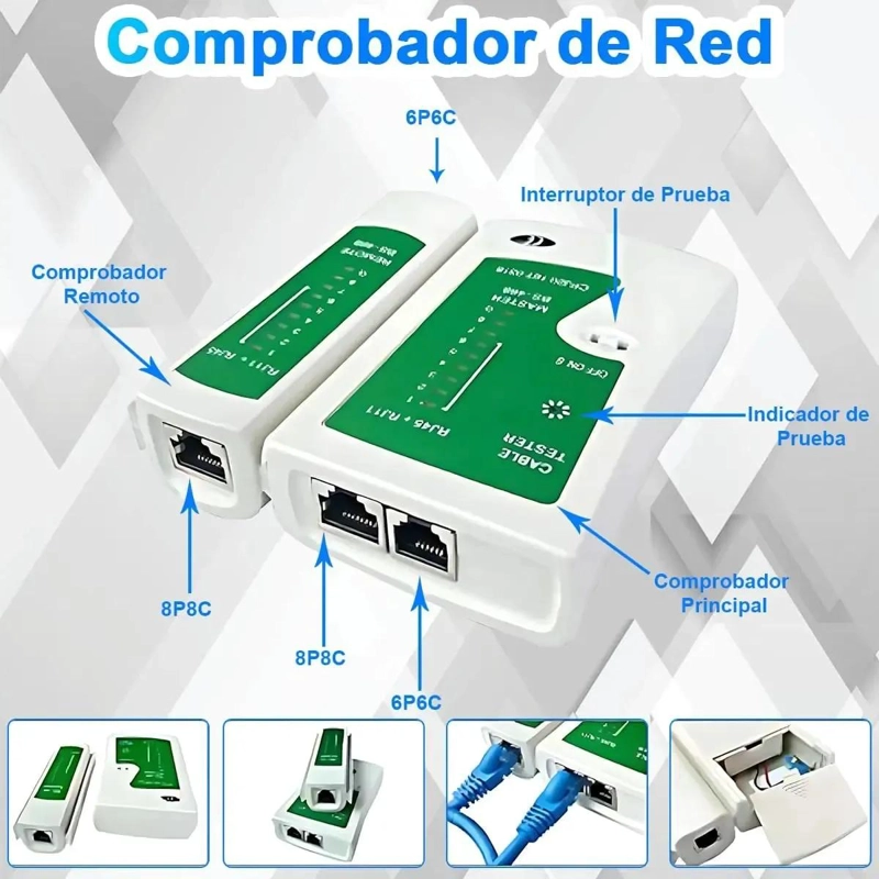 KIT HERRAMIENTAS REPARACION REDES CON CRIMPEADORA RJ45 Y - 3