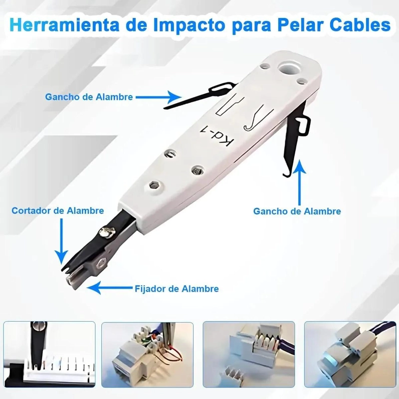 KIT HERRAMIENTAS REPARACION REDES CON CRIMPEADORA RJ45 Y - 5