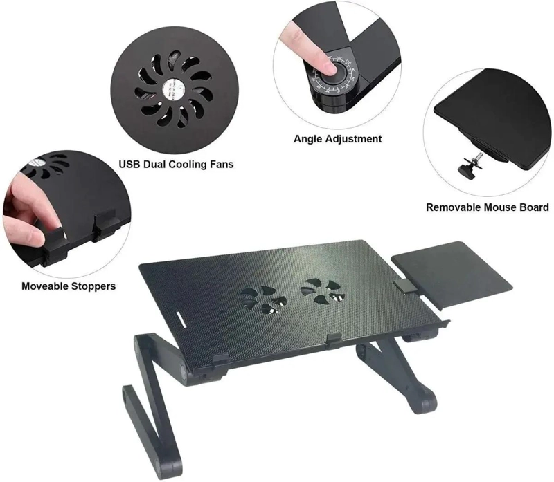 MESA PLEGABLE PARA NOTEBOOK CON 2 VENTILADORES - 3