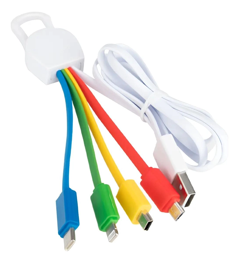 GENÉRICO MULTICARGADOR USB 5 EN 1 MULTICOLOR PACK X30