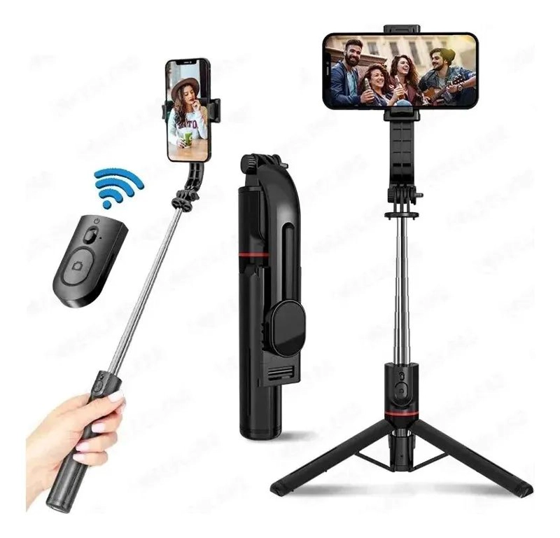 KIT MONOPOD BLUETOOTH CON TRIPODE PARA SELFIES Y TIKTOK - 1