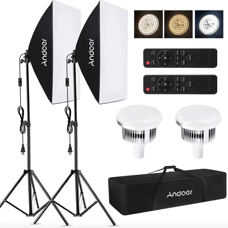 KIT SOFTBOX ILUMINACION CONTINUA LED PARA ESTUDIO - 2