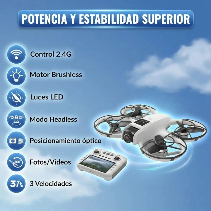 DRON CON CAMARA HD Y CONTROL CON PANTALLA - 4