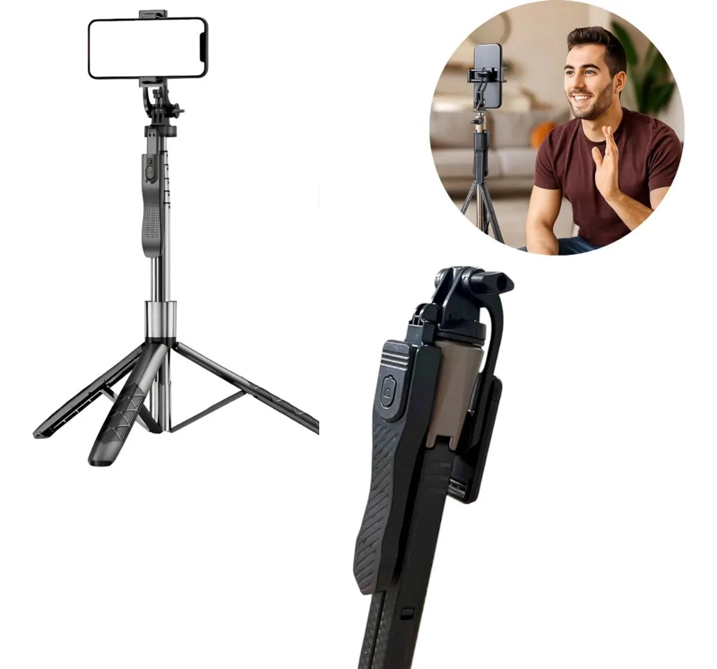 GENÉRICO TRIPODE EXTENSIBLE PARA CELULAR CON BLUETOOTH 170 CM