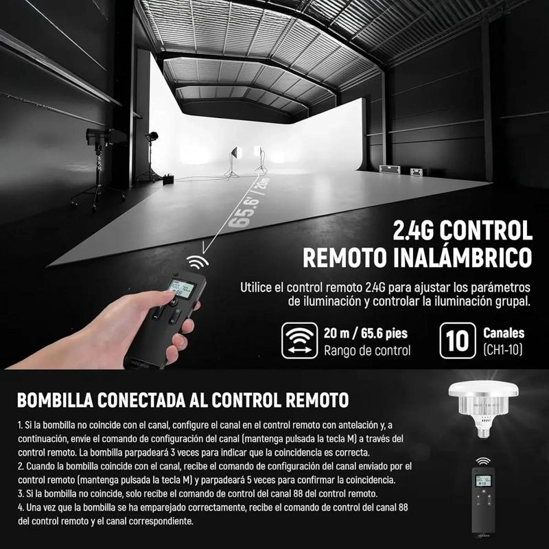 KIT ILUMINACION SOFTBOX LED 45W 60CM CON CONTROL REMOTO - 3