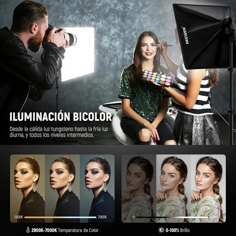 KIT ILUMINACION SOFTBOX LED 45W 60CM CON CONTROL REMOTO - 5
