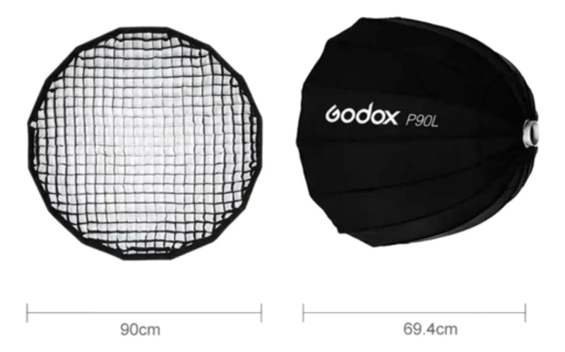 OCTABOX PARABOLICO P90L CON MONTURA BOWENS Y GRILLA - 4