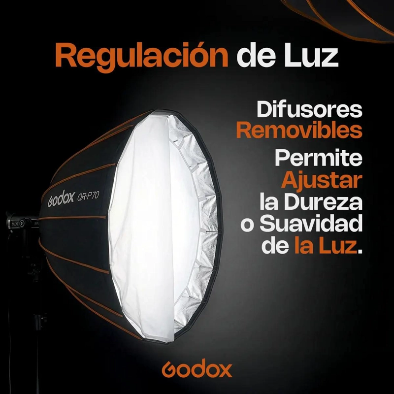 SOFTBOX OCTAGONAL 70CM CON LIBERACION RAPIDA - 3