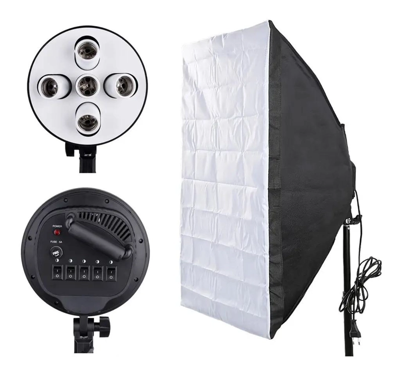 SOFTBOX PARA 5 AMPOLLETAS CON TRIPODE XL 2,8M - 3