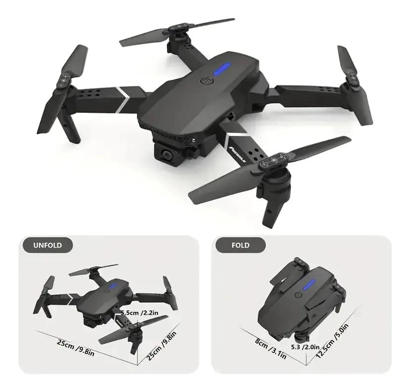 DRON MINI PLEGABLE CON CAMARA 4K HD Y CONTROL REMOTO - 2