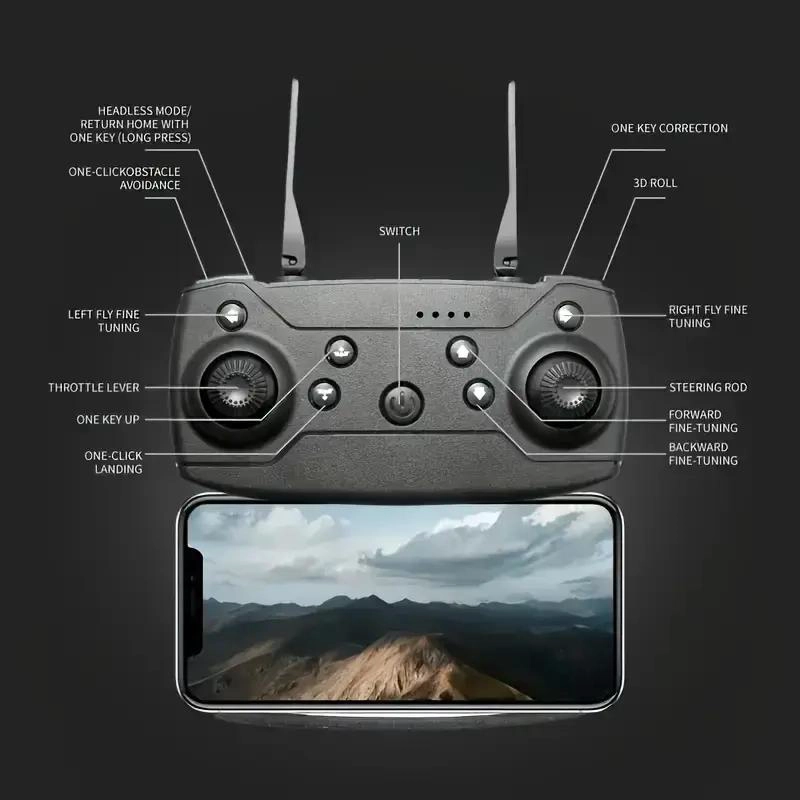 DRON MINI PLEGABLE CON CAMARA 4K HD Y CONTROL REMOTO - 3