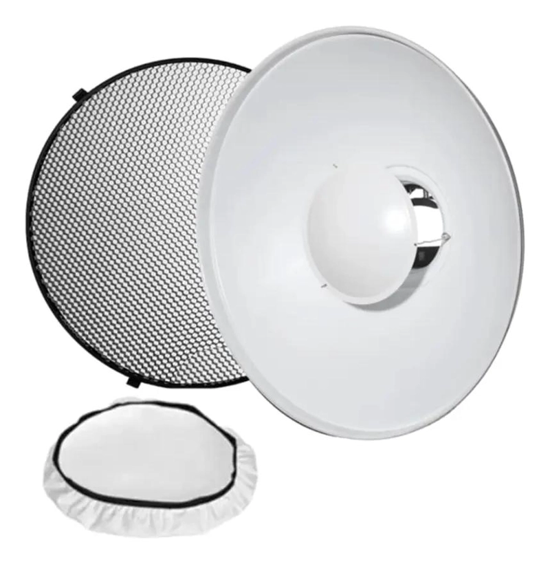 BEAUTY DISH 42CM BLANCO INTERIOR PARA FOTOGRAFIA - 1